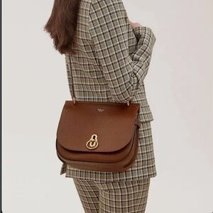 Mulberry Saddle Brown Amberly Satchel.